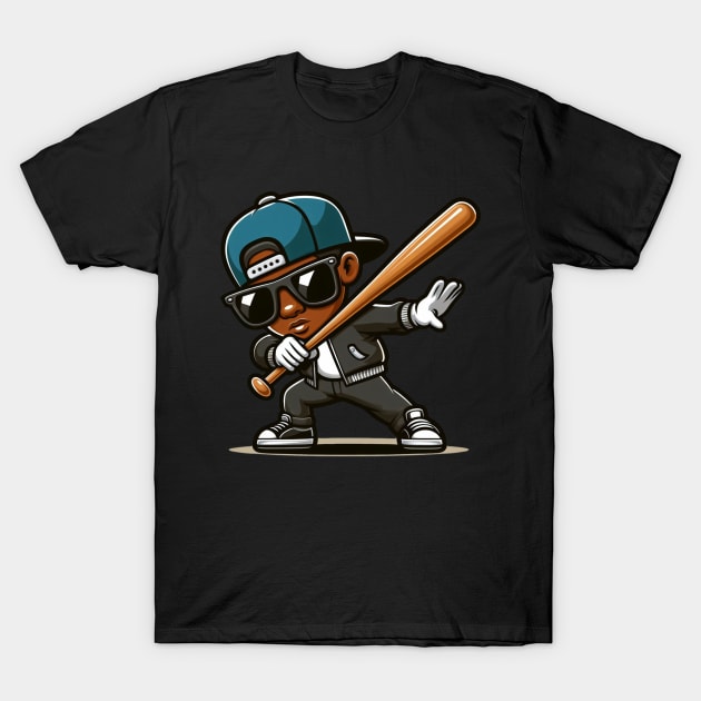 Dabbing boys sunglasses  Baseball BAT  girls kid gift T-Shirt by MetAliStor ⭐⭐⭐⭐⭐
